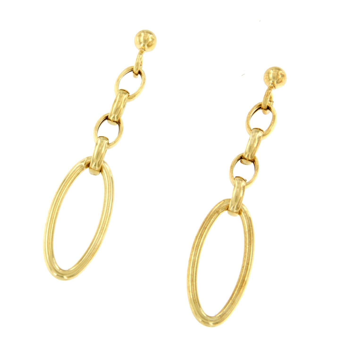 ALBATROS pendientes largos eslabón cadenas plata bañado oro - Roman Joyero