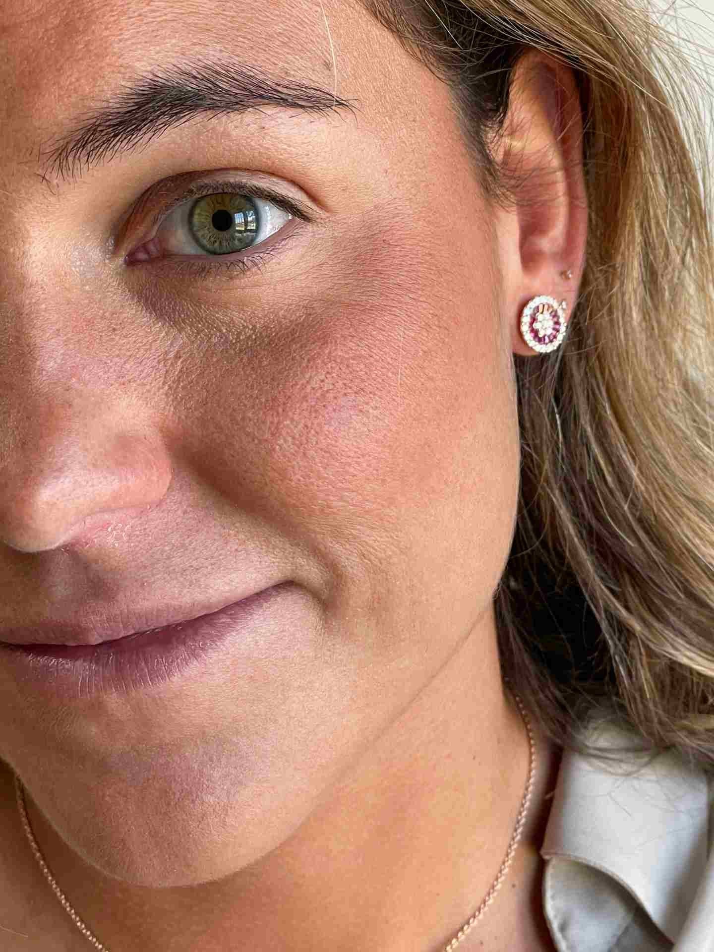 BRAKE pendientes oro blanco brillantes y taipes de zafiros