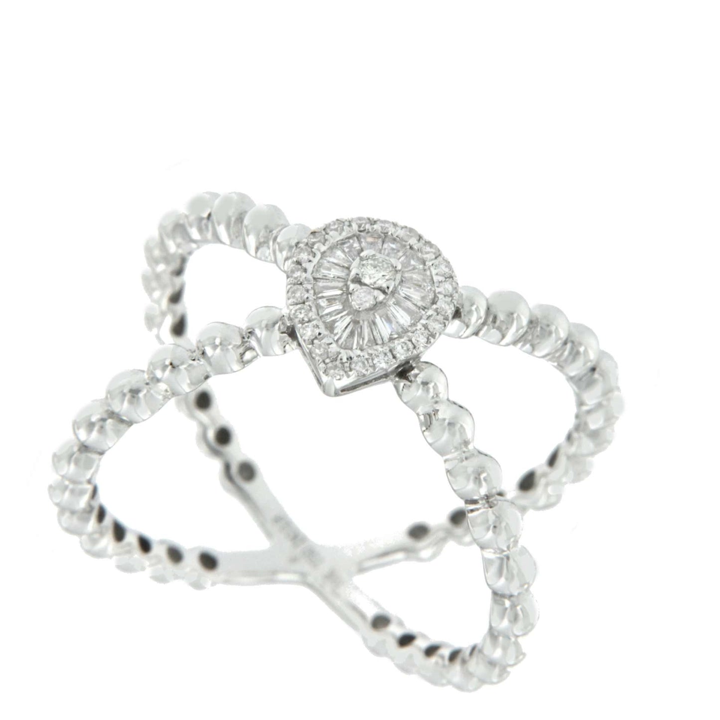 BAZINGA, anillo de oro blanco con diamantes - Roman Joyero