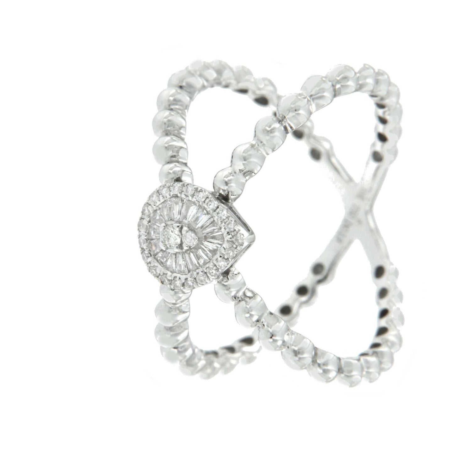 BAZINGA, anillo de oro blanco con diamantes - Roman Joyero