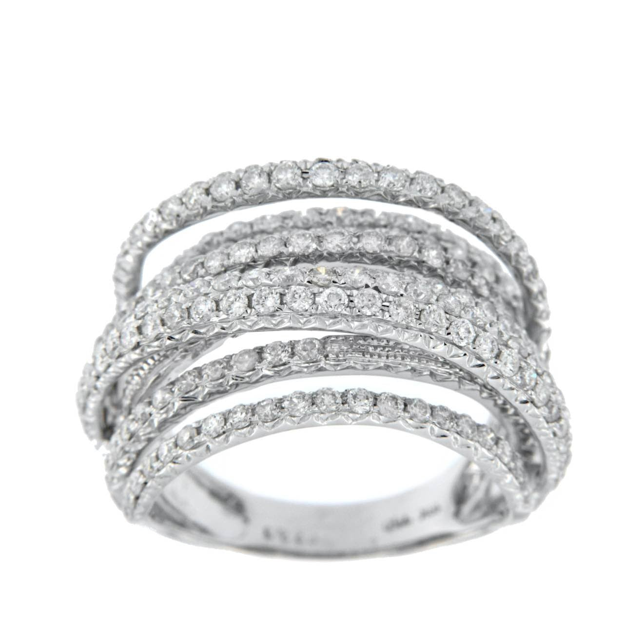 GROTTA, anillo de oro con varios aros de diamantes.