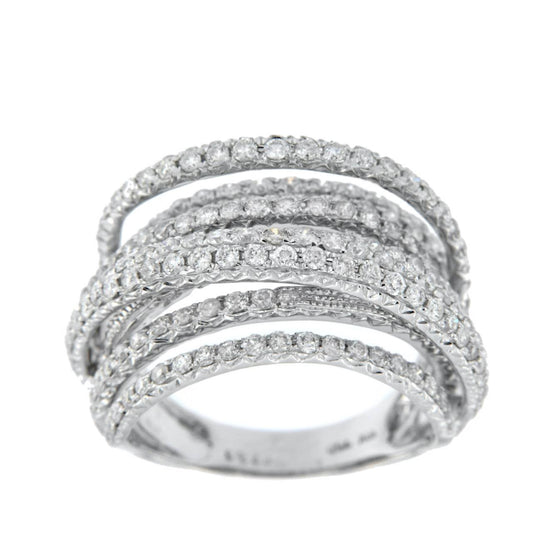 GROTTA, anillo de oro con varios aros de diamantes.