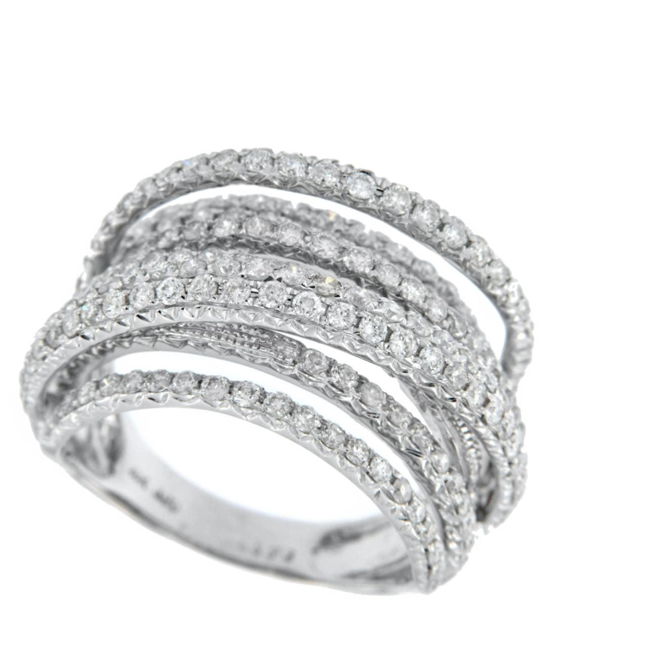 GROTTA, anillo de oro con varios aros de diamantes.