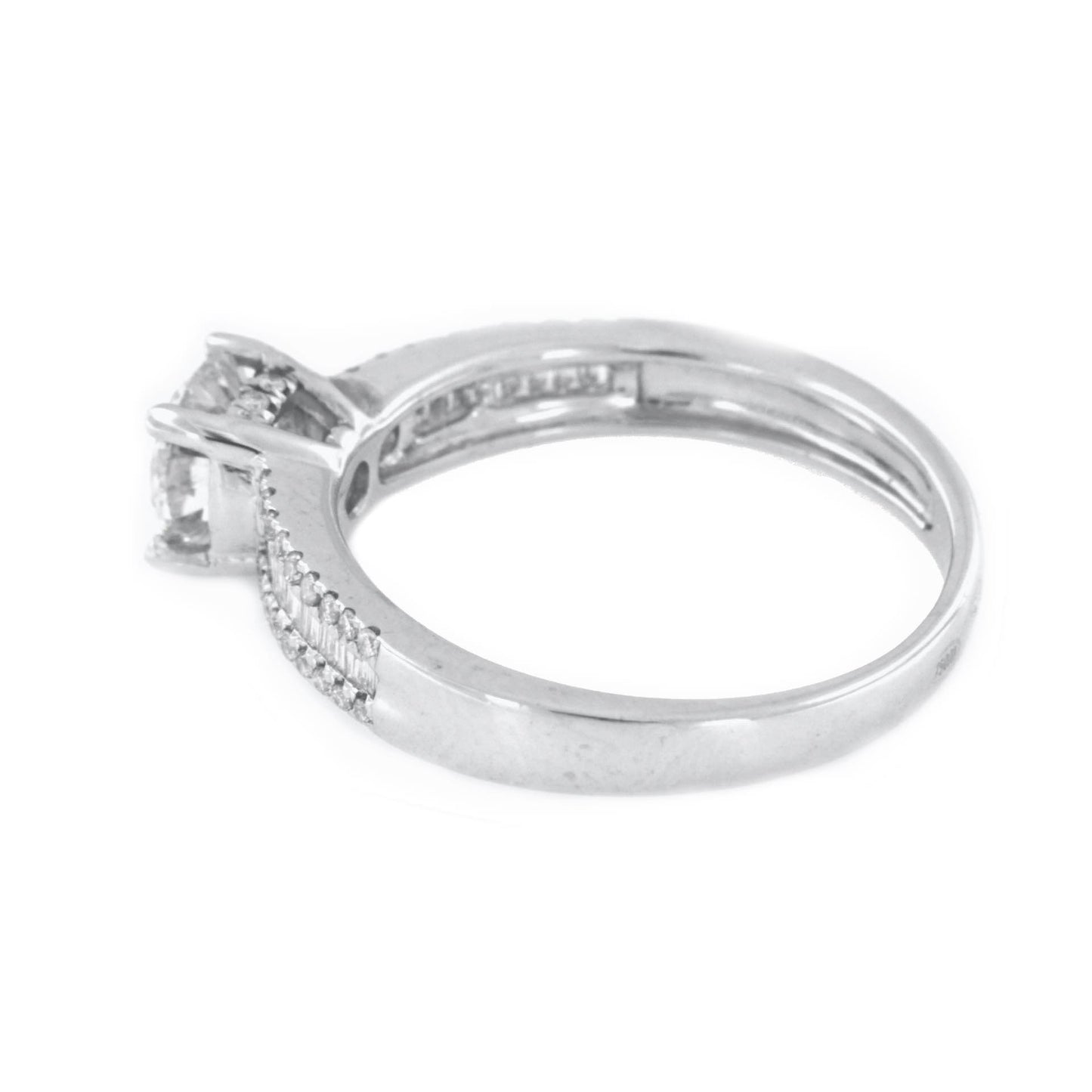 FRIAS, anillo solitario de oro blanco con diamantes - Roman Joyero