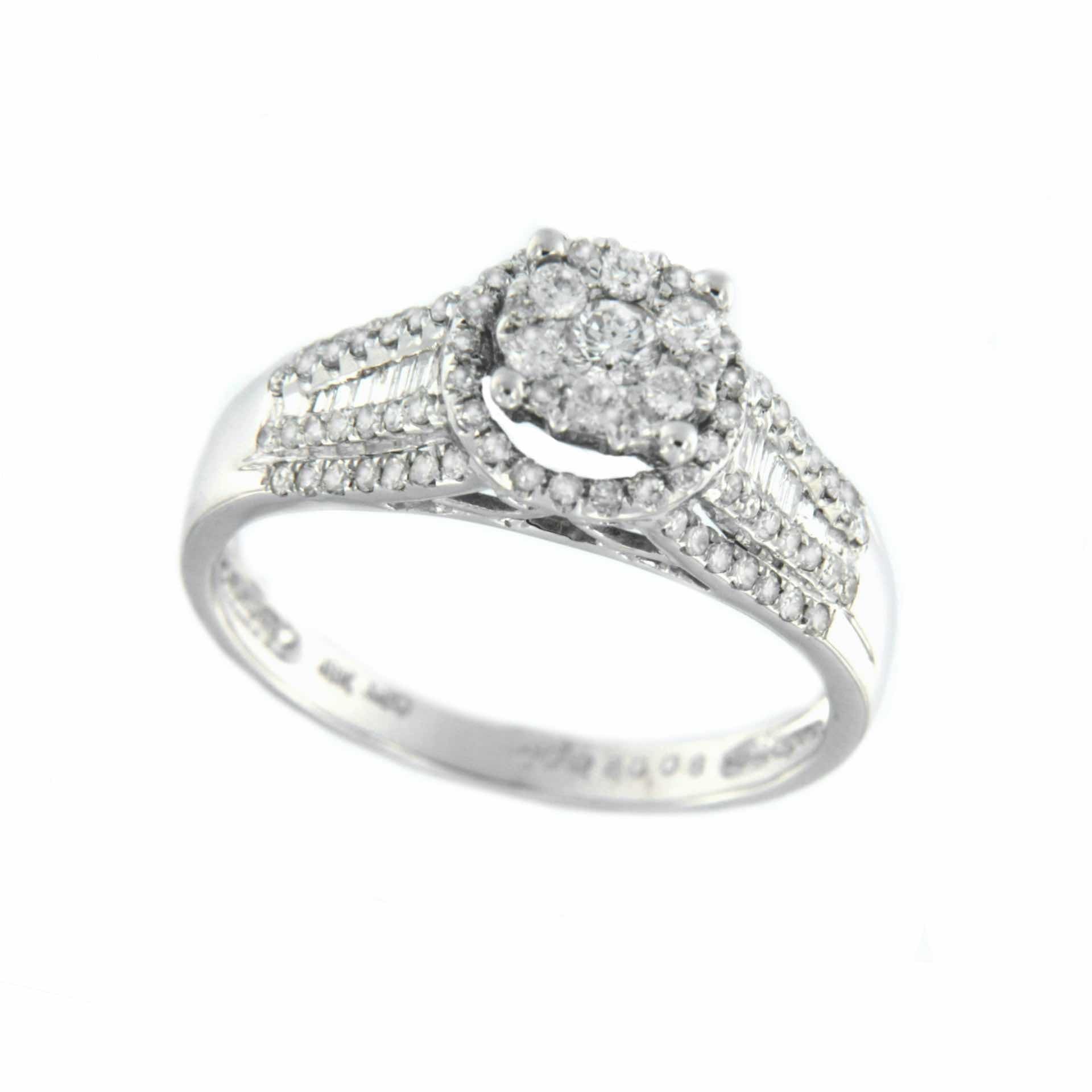 POMPEYA, anillo de oro blanco con diamantes - Roman Joyero