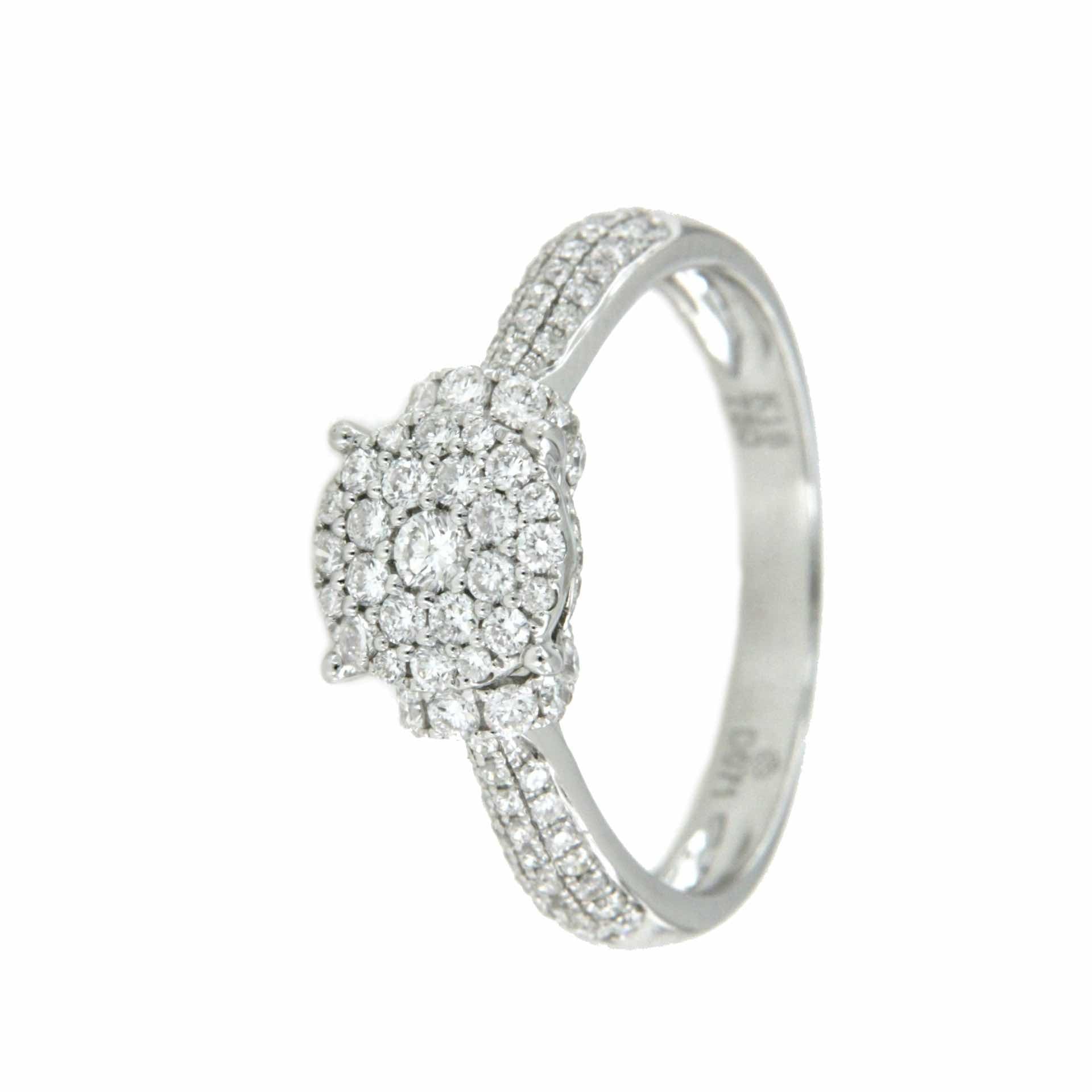 SAN MARINO, anillo de compromiso en oro y diamantes - Roman Joyero