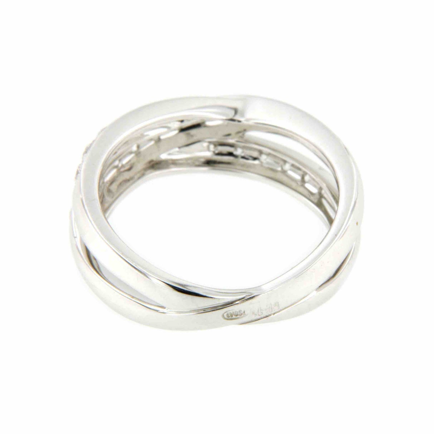 DRAMA anillo doble alianza oro blanco 18 ktes con brillantes
