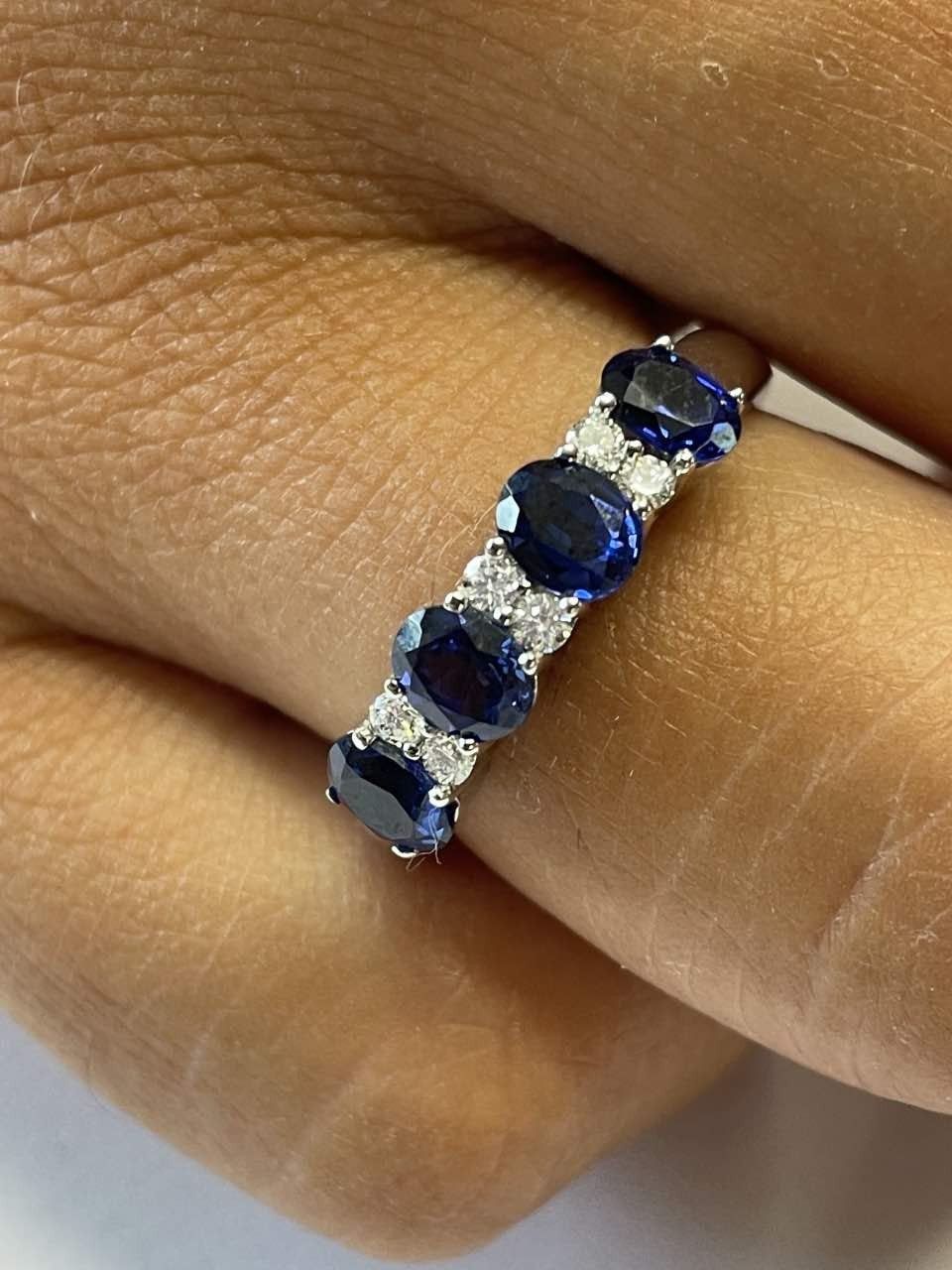 DRAPER alianza oro blanco zafiros rubies o esmeraldas con brillantes