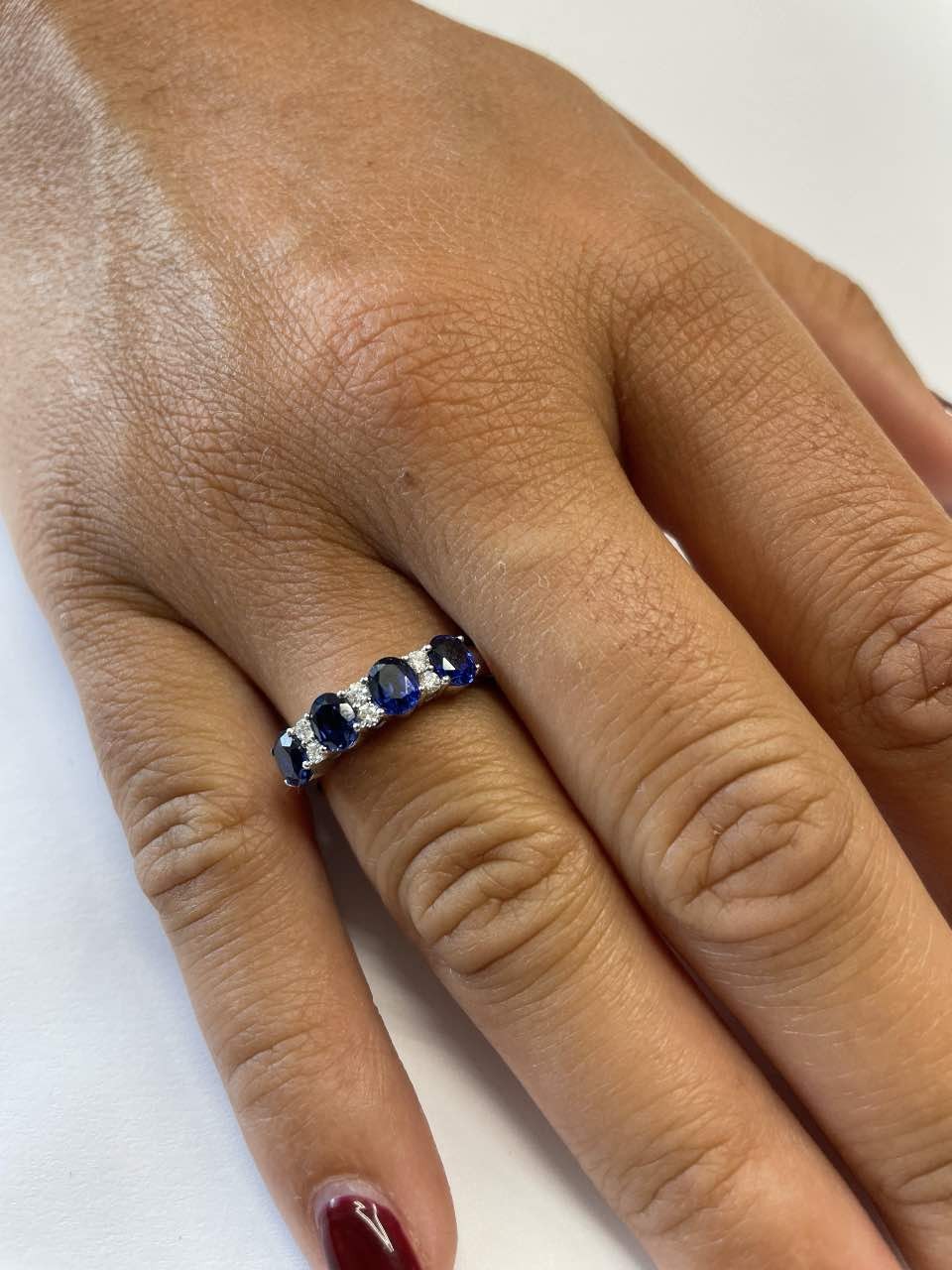 DRAPER alianza oro blanco zafiros rubies o esmeraldas con brillantes