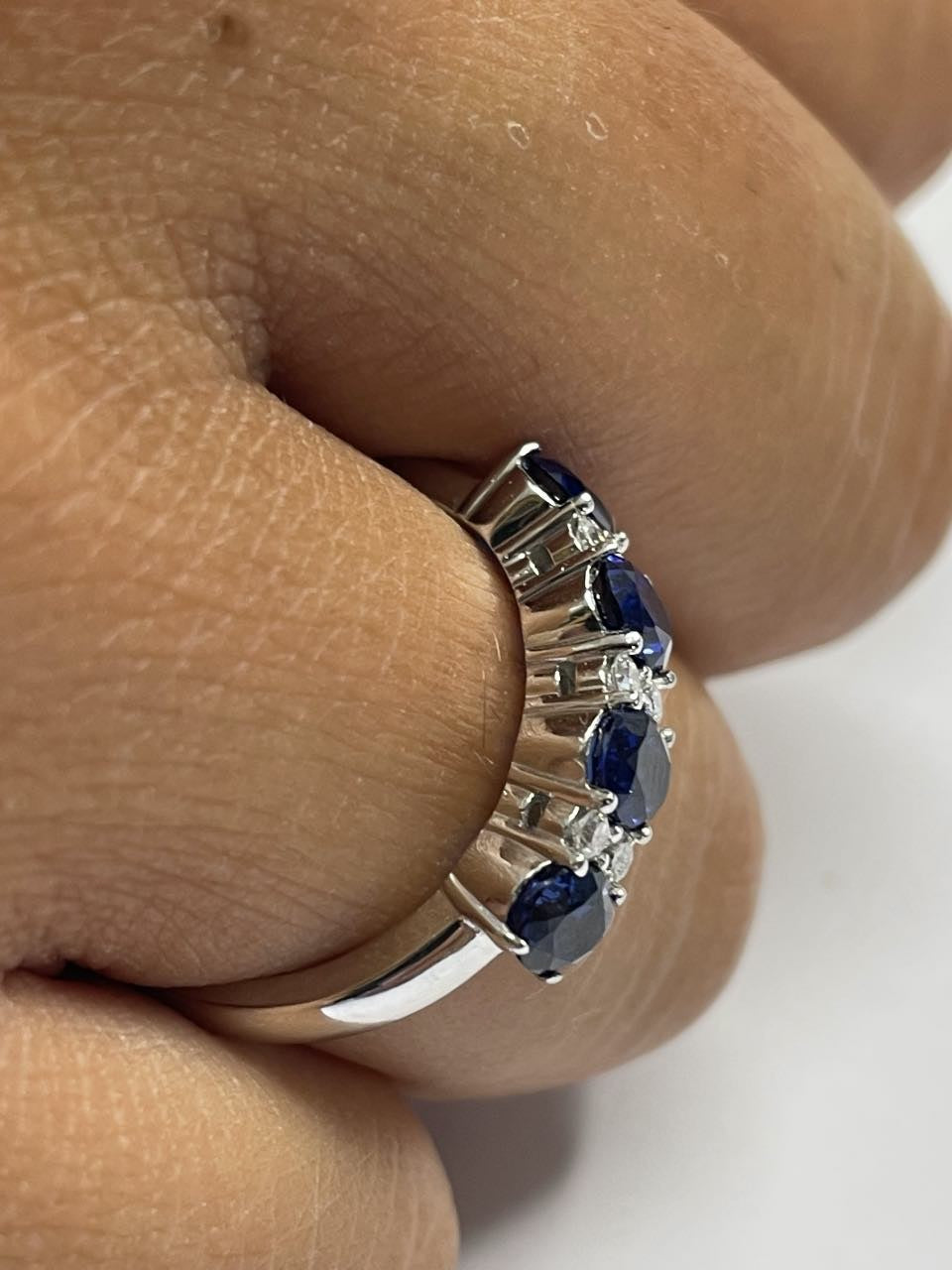 DRAPER alianza oro blanco zafiros rubies o esmeraldas con brillantes