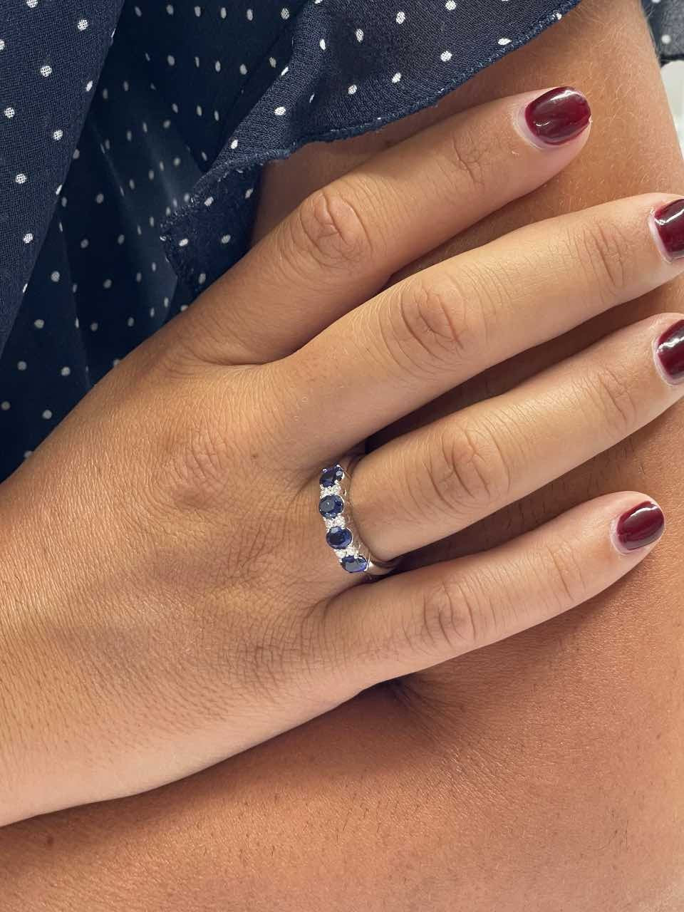 DRAPER alianza oro blanco zafiros rubies o esmeraldas con brillantes