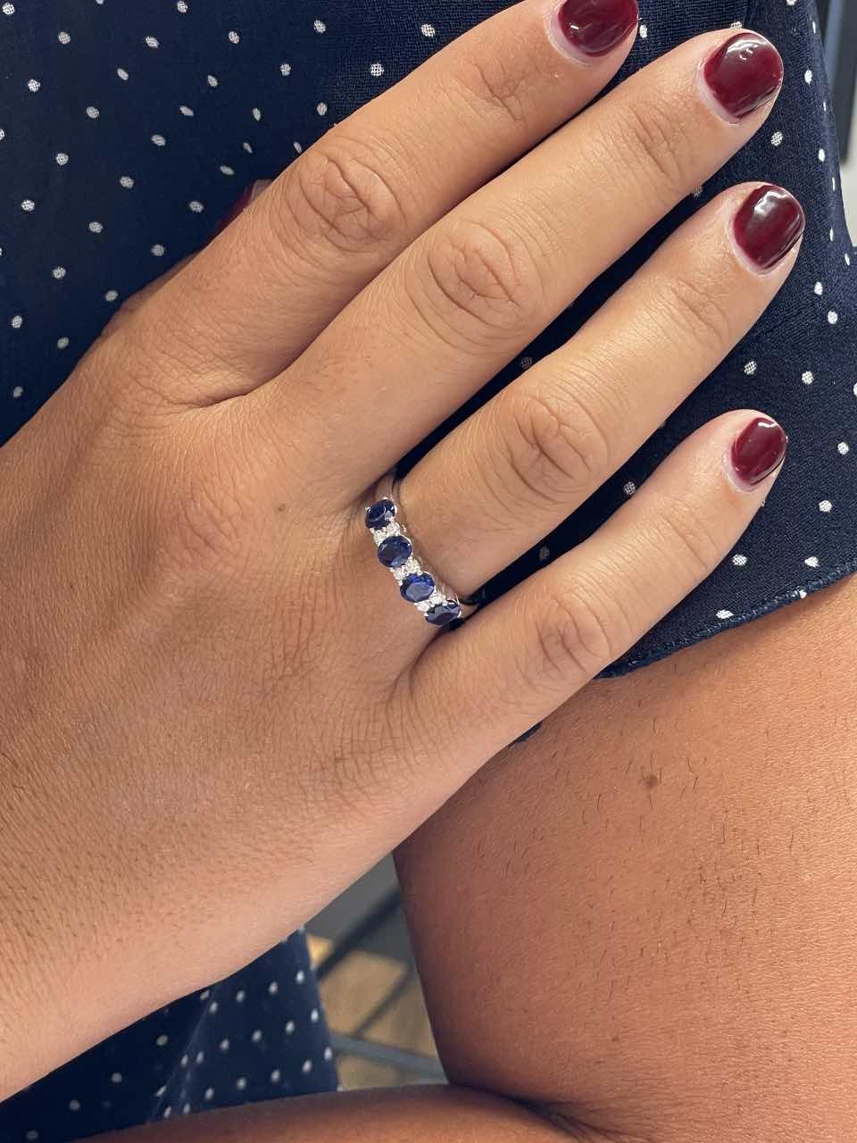 DRAPER alianza oro blanco zafiros rubies o esmeraldas con brillantes