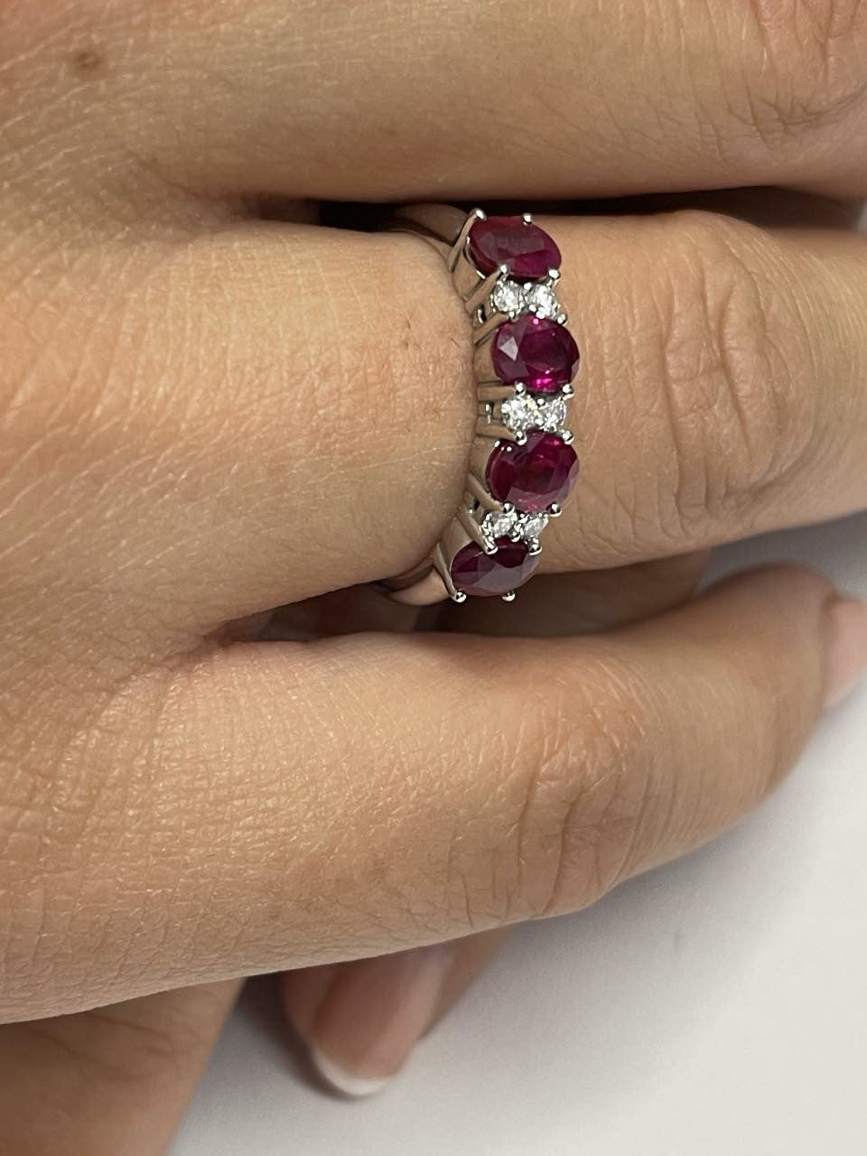 DRAPER alianza oro blanco zafiros rubies o esmeraldas con brillantes