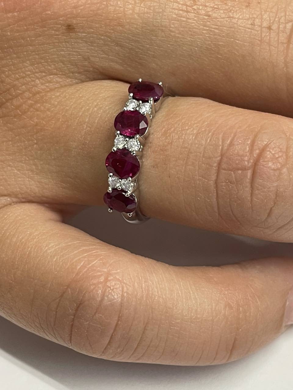DRAPER alianza oro blanco zafiros rubies o esmeraldas con brillantes