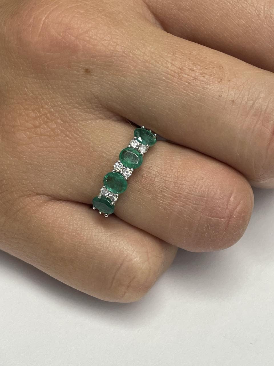 DRAPER alianza oro blanco zafiros rubies o esmeraldas con brillantes