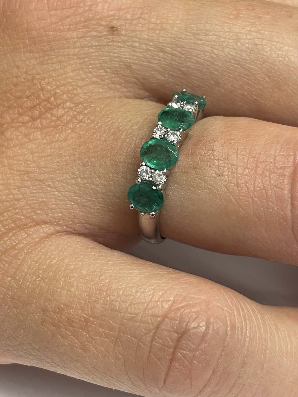 DRAPER alianza oro blanco zafiros rubies o esmeraldas con brillantes