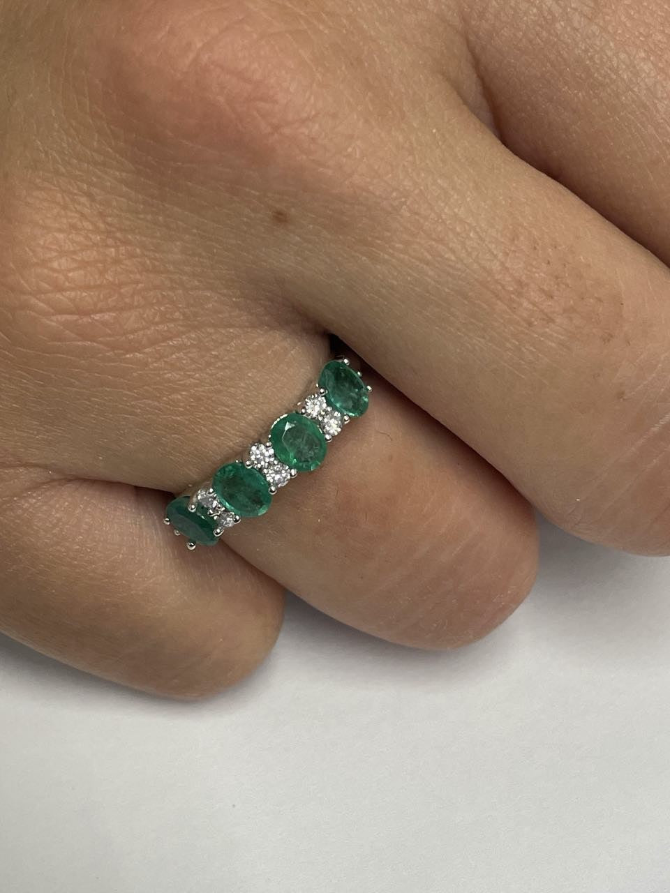 DRAPER alianza oro blanco zafiros rubies o esmeraldas con brillantes