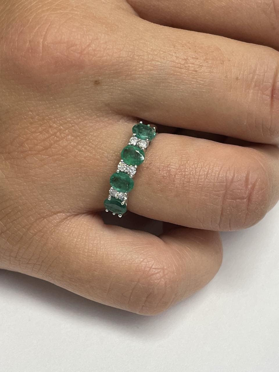 DRAPER alianza oro blanco zafiros rubies o esmeraldas con brillantes