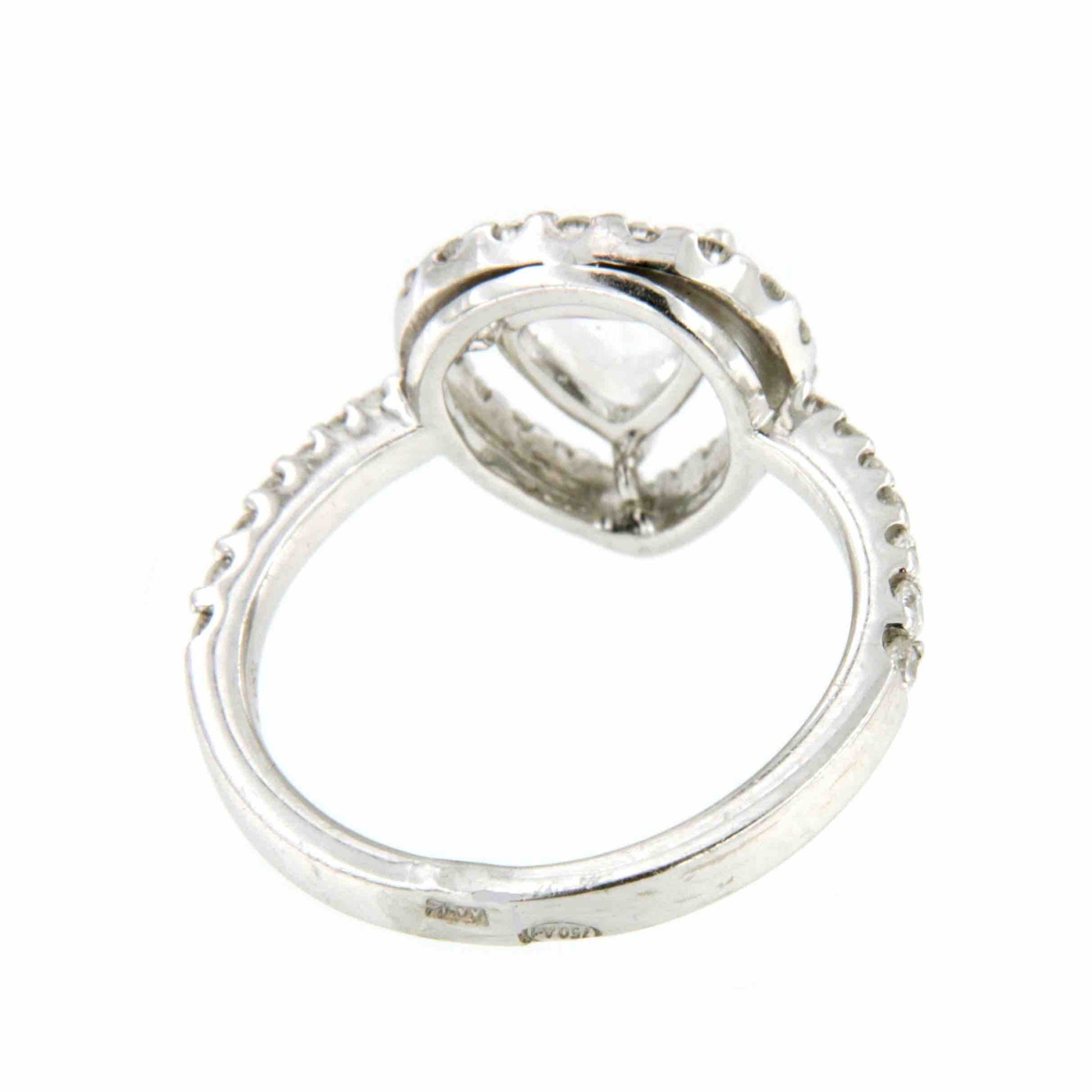 DRASTIC anillo oro blanco de 18 kilates brillante talla pera