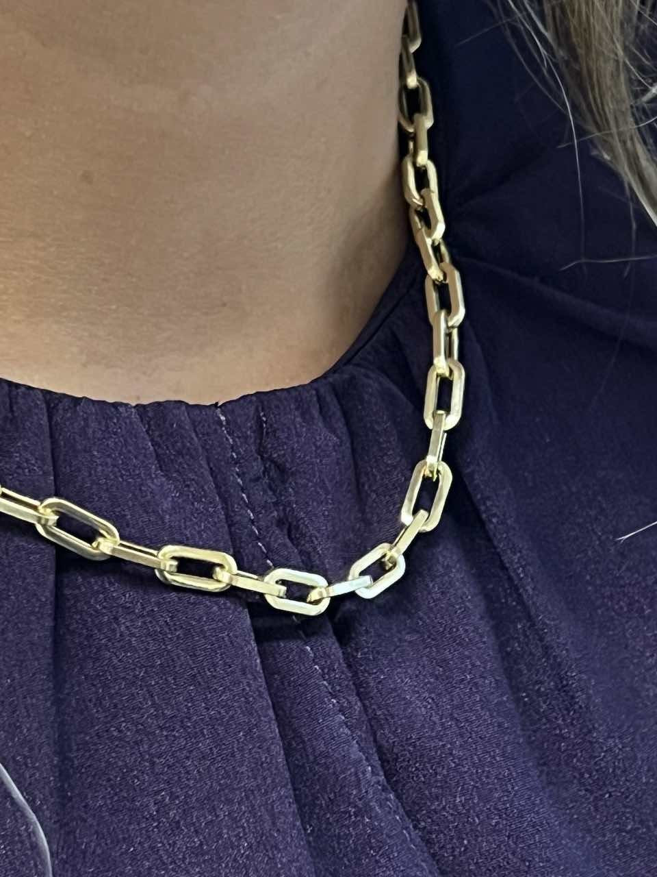 Gargantilla DREUX en oro amarillo de 18 ktes eslabones huecos - Roman Joyero