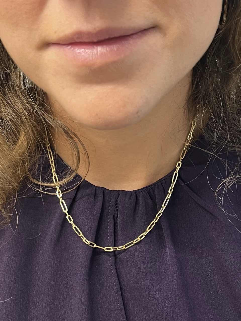 Gargantilla DREVIT eslabones mixtos en oro amarillo de 18 ktes - Roman Joyero