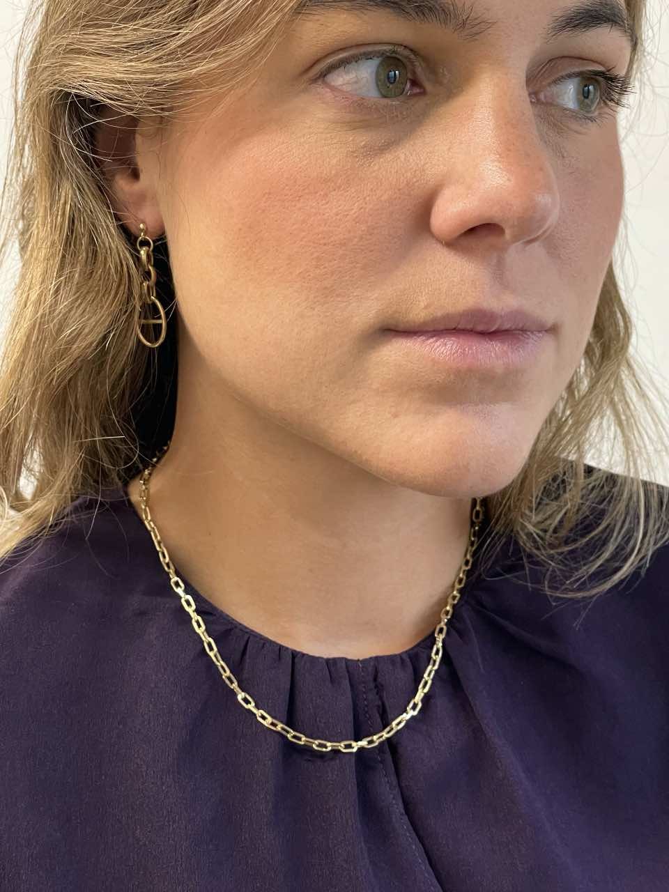 Gargantilla DREYER en oro amarillo de 18 ktes eslabones alargados - Roman Joyero