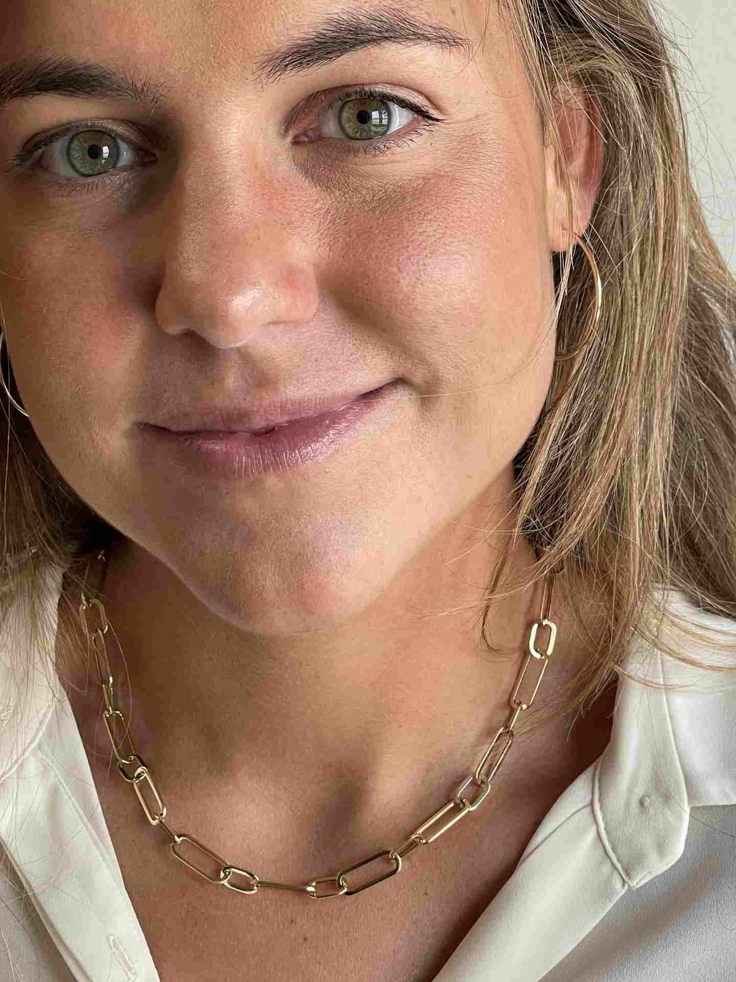 ALBA gargantilla eslabones ovalados en 2 tamaños oro amarillo 18 ktes