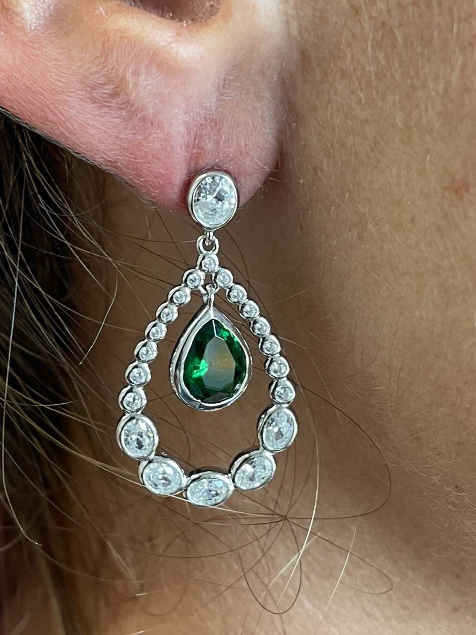 MISURI pendientes plata elegantes bañados en rodio blanco - Roman Joyero