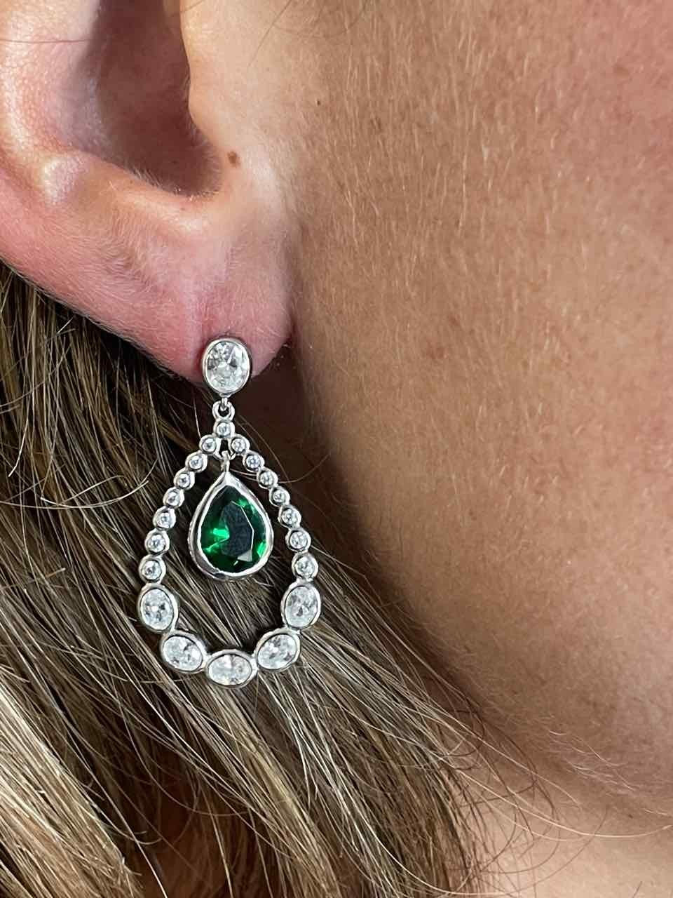 MISURI pendientes plata elegantes bañados en rodio blanco - Roman Joyero