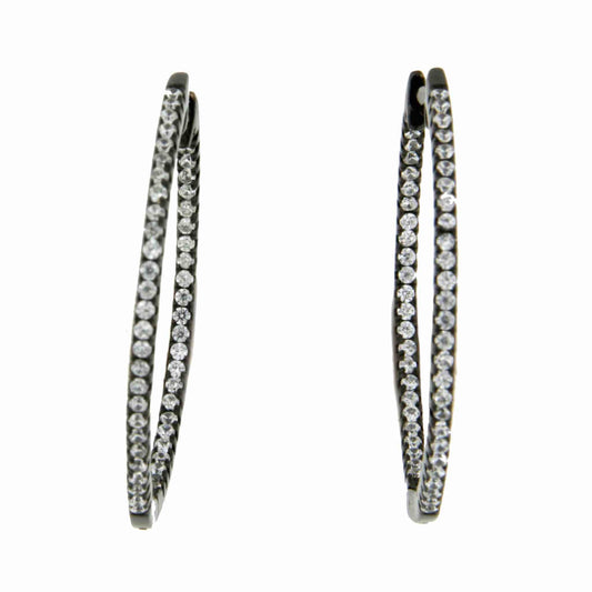 Argollas de plata con baño de oro o de rodio y circonitas