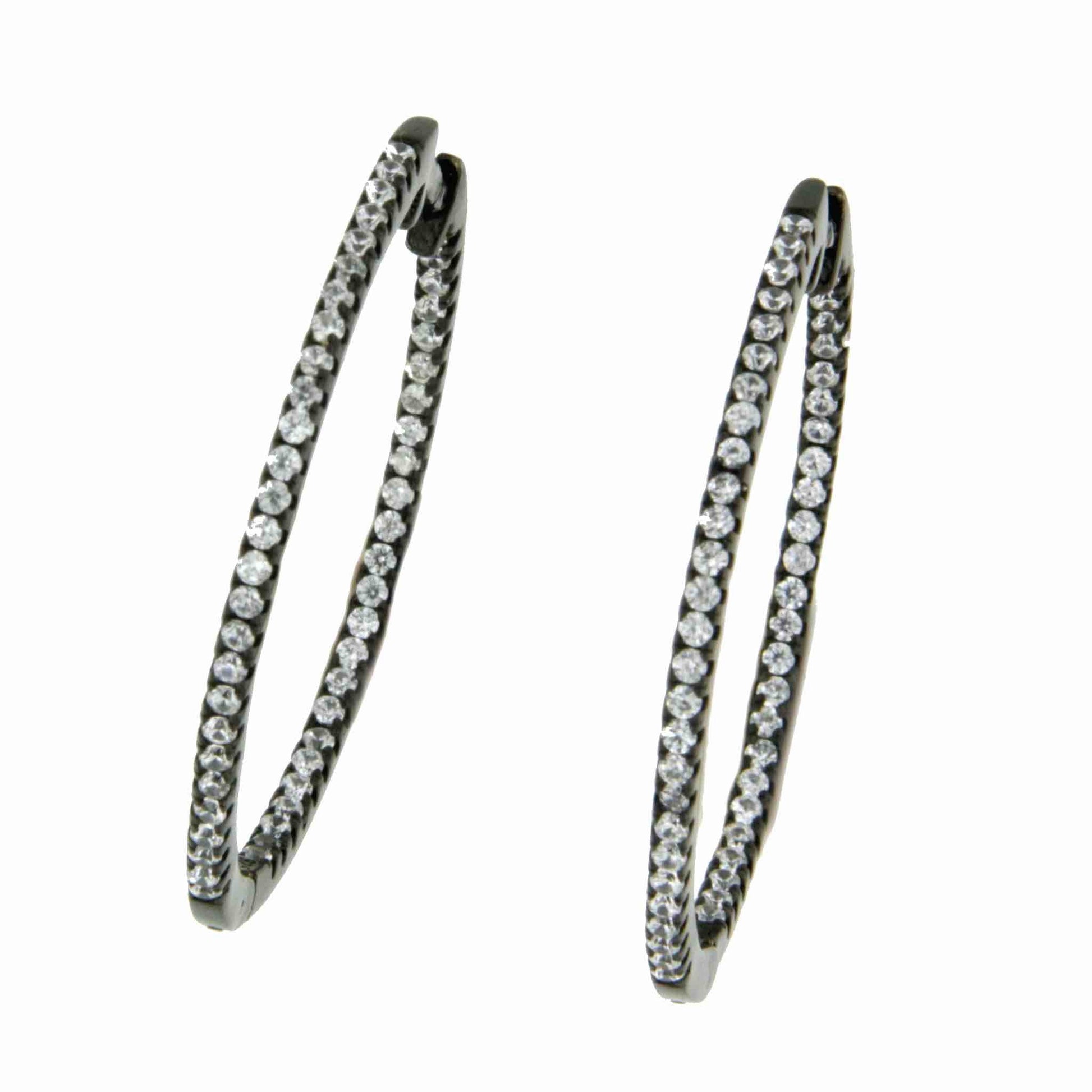 Argollas de plata con baño de oro o de rodio y circonitas