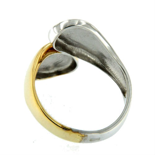 DIANTHE, anillo de plata rodiada y dorada. - Roman Joyero