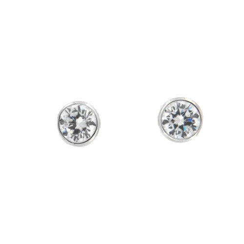 HORIZONTE, pendientes de plata grandes con circonita - Roman Joyero