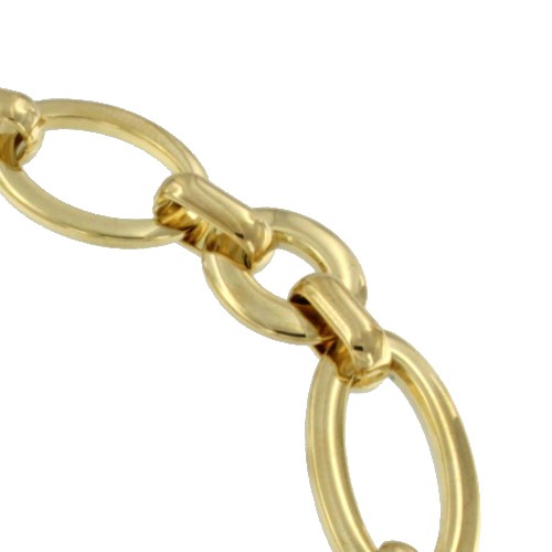 Pulsera de acero dorada con argollas barbadas. - Roman Joyero