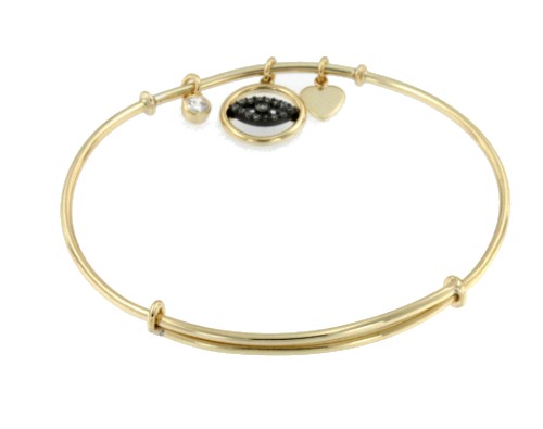 ALSHAM, pulsera rígida de plata dorada con adornos. - Roman Joyero