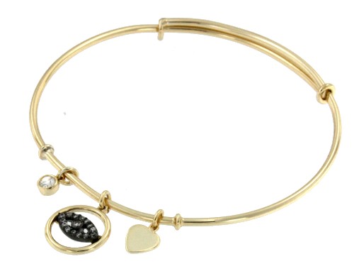 ALSHAM, pulsera rígida de plata dorada con adornos. - Roman Joyero