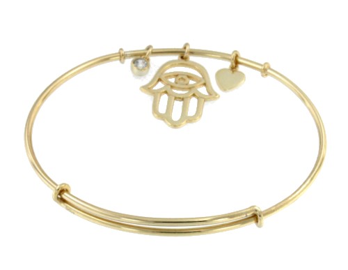 SOHAIL, pulsera rígida de plata dorada con adornos. - Roman Joyero