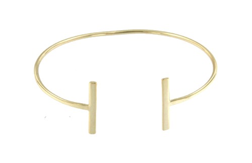SIRIO, pulsera de plata dorada rígida abierta en el centro - Roman Joyero