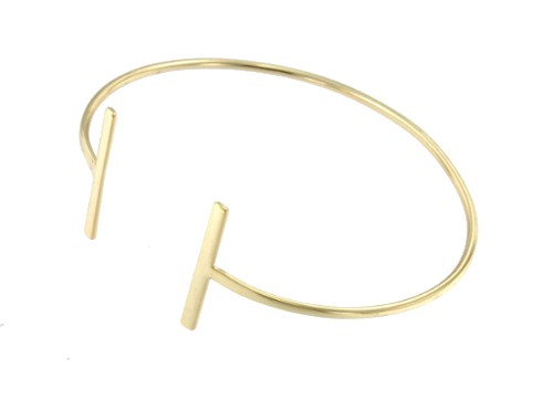 SIRIO, pulsera de plata dorada rígida abierta en el centro - Roman Joyero