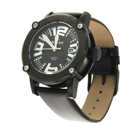 Reloj Román color negro con correa de seda color negro. - Roman Joyero