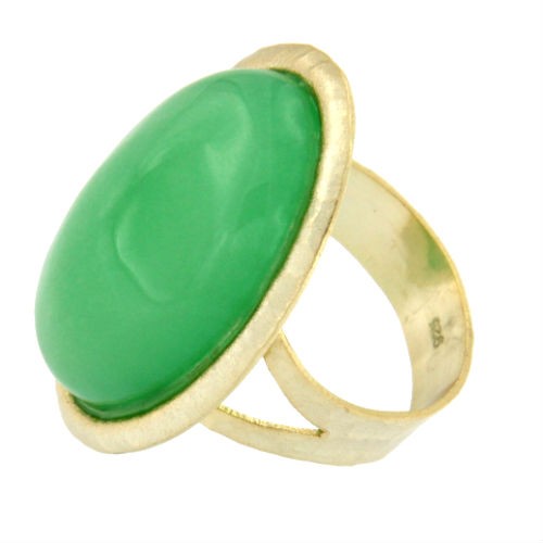 REBECA, anillo de plata con cuarzo verde. - Roman Joyero