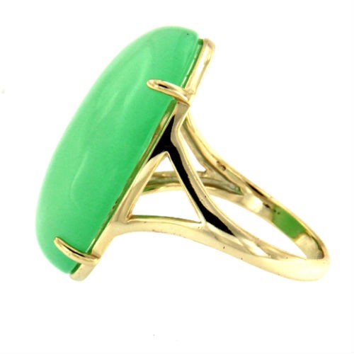 THAWAR, anillo de plata dorada y cuarzo verde - Roman Joyero