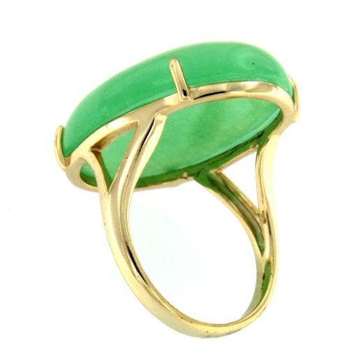 THAWAR, anillo de plata dorada y cuarzo verde - Roman Joyero