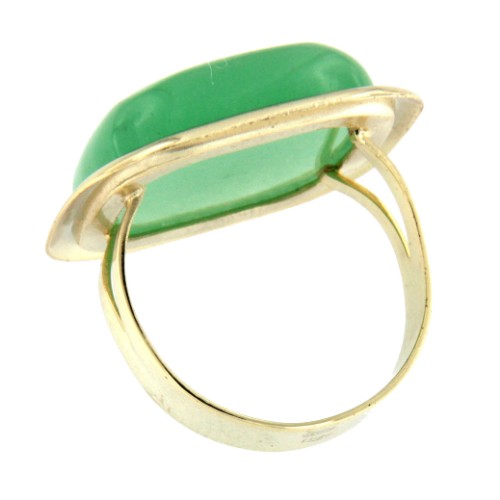 YAEL, anillo de plata con cuarzo verde - Roman Joyero