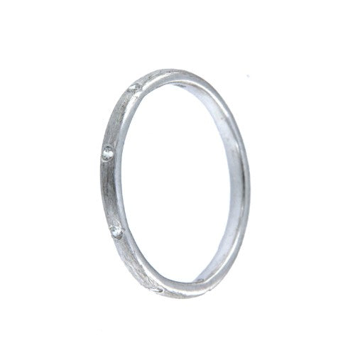 CICLAMEN, anillo de plata rodiada con circonitas. - Roman Joyero