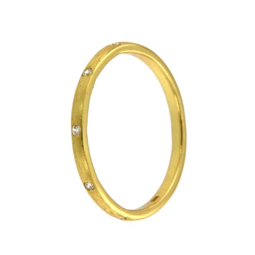 CELEDONIA, anillo de plata dorada con circonitas. - Roman Joyero