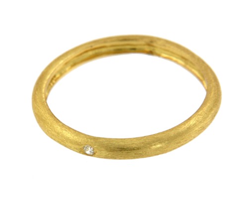 GAYUBA, anillo de plata dorada con circonita. - Roman Joyero