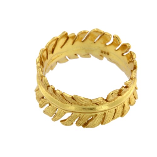 HOZOVIOTISSA, anillo de plata dorada. - Roman Joyero