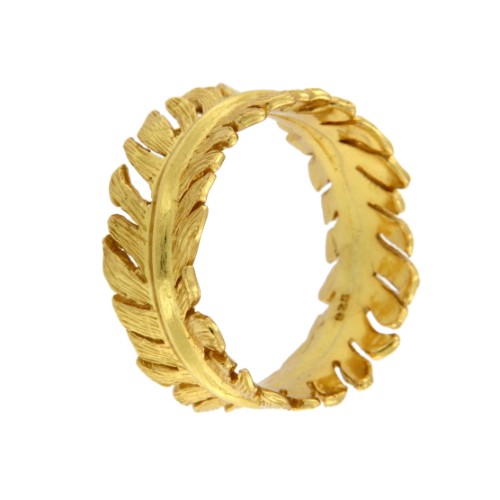 HOZOVIOTISSA, anillo de plata dorada. - Roman Joyero