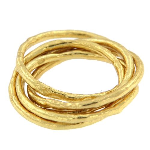 KARPATOS, anillo de plata dorada. - Roman Joyero